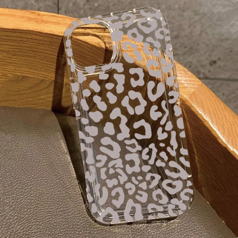 Simple Gray Leopard Print Phone Case Cover