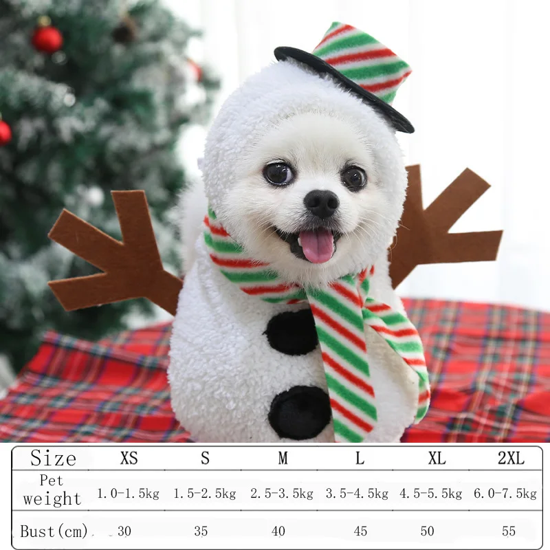 Disfraz para perro de navidad Disfraz perro navidad blanco - Imagen 3