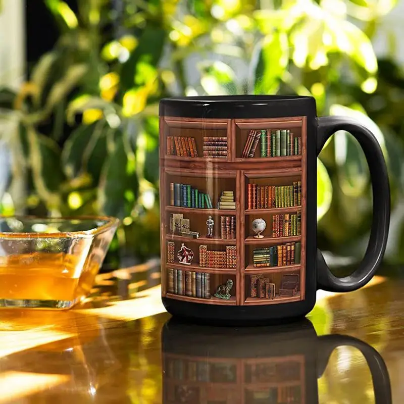 

3D книжная полка, керамическая кружка, креативный космический дизайн, Женская чашка, украшение для домашнего стола, ридеры, подарок для друзей
