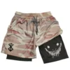 2 in 1 Sports Shorts Men Fitness Gym Training Quick Dry Shorts Workout Jogging Double Deck Summer Anime Berserk 4