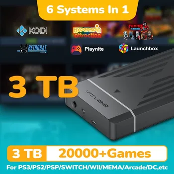 HDD da gioco portatile da 3 TB Hyperspin/LaunchBox/Retrobat/Playnite Console di gioco retrò con 20000 giochi per PS3/PS2/PS1/PSP/Switch/Wii