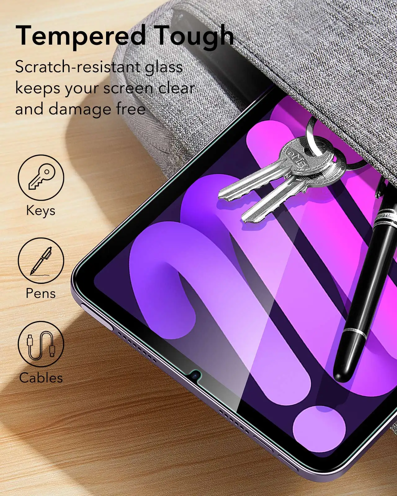 ESR Screen Protector for iPad 11/10(2025/2022) Pro 11/12.9 (2018-2022)Tempered-Glass Film with Frame For Mini 7/6 Air 5/4 3