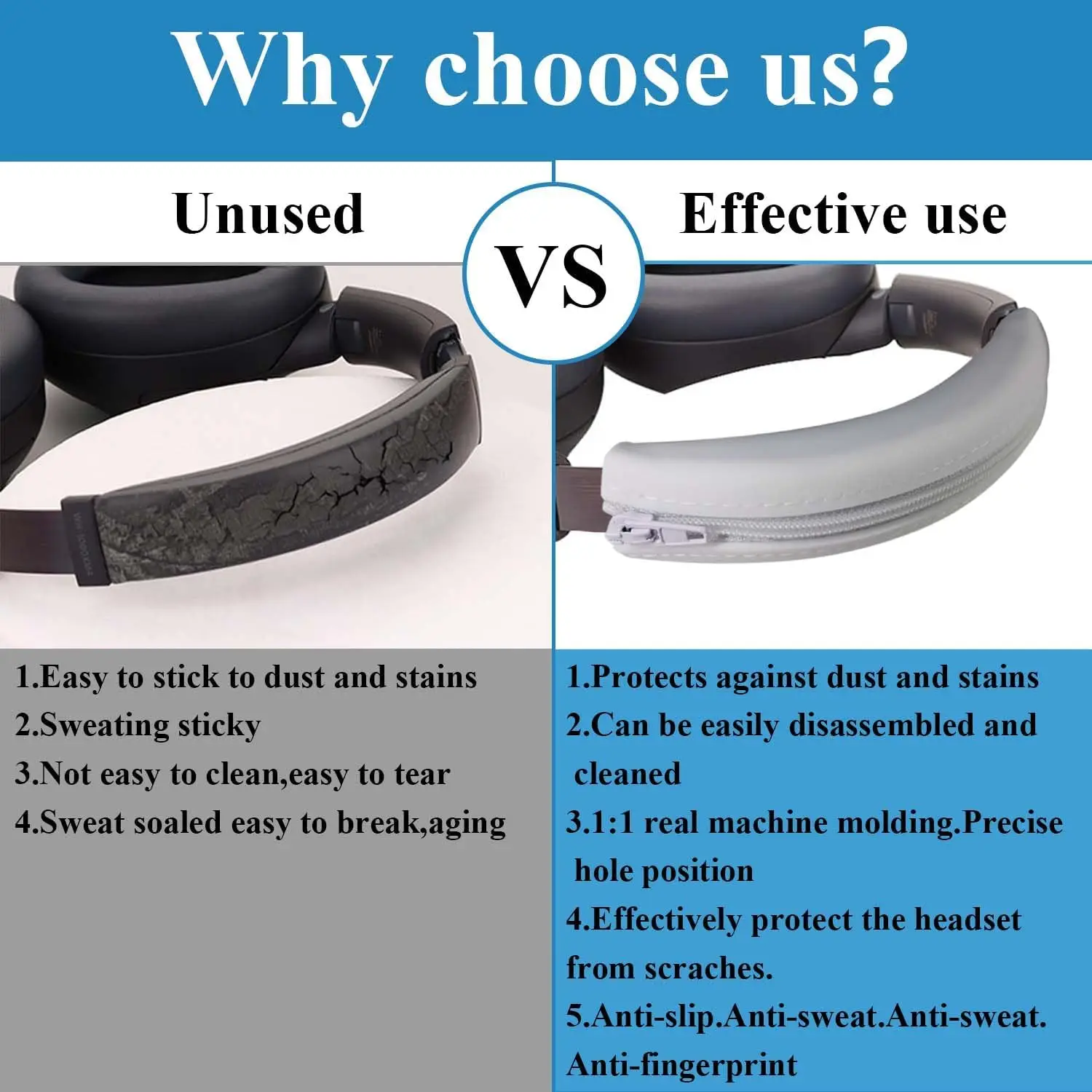 DIY Earpads for Srhythm NC45 NiceComfort 45 Replacement Ear Pads Cusion Earmuff Headband Zipper Protector Cushion Cover