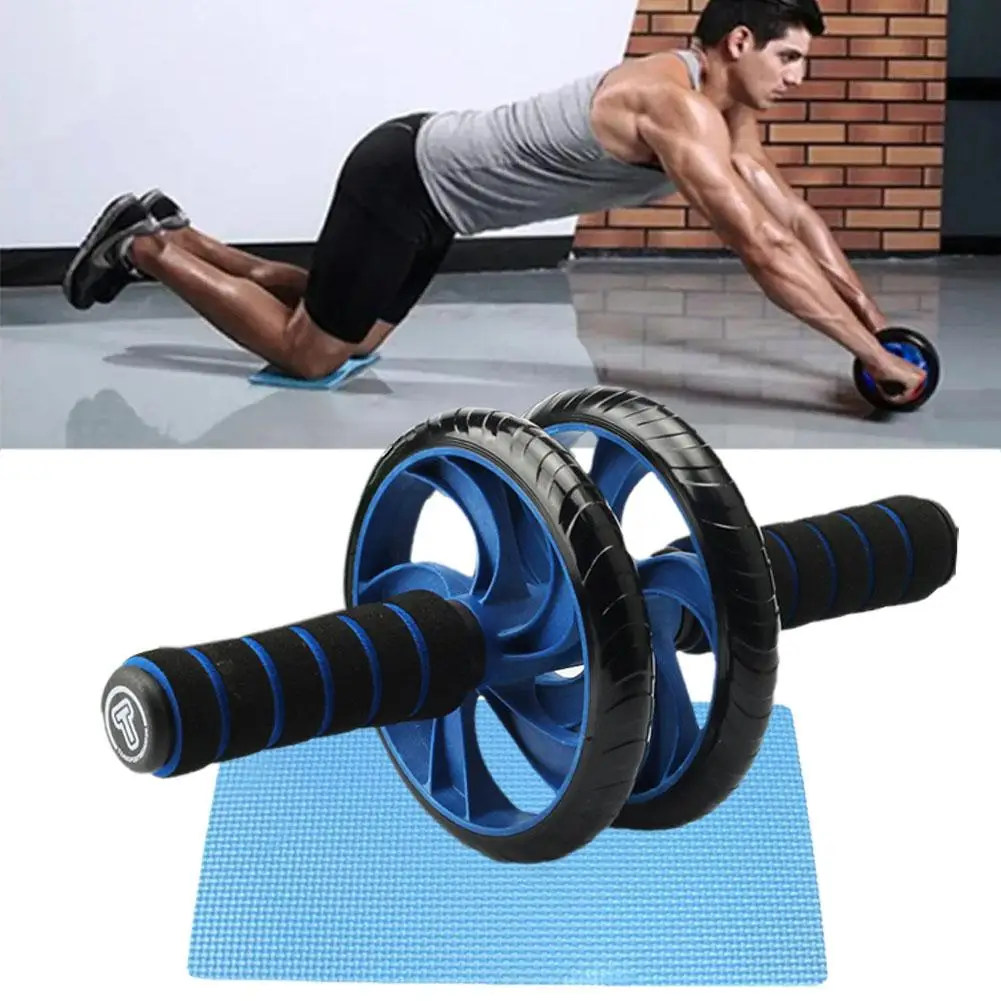 Ab Roller Wheel Abdominal Exercise Roller Knee Handles Muscle Mat