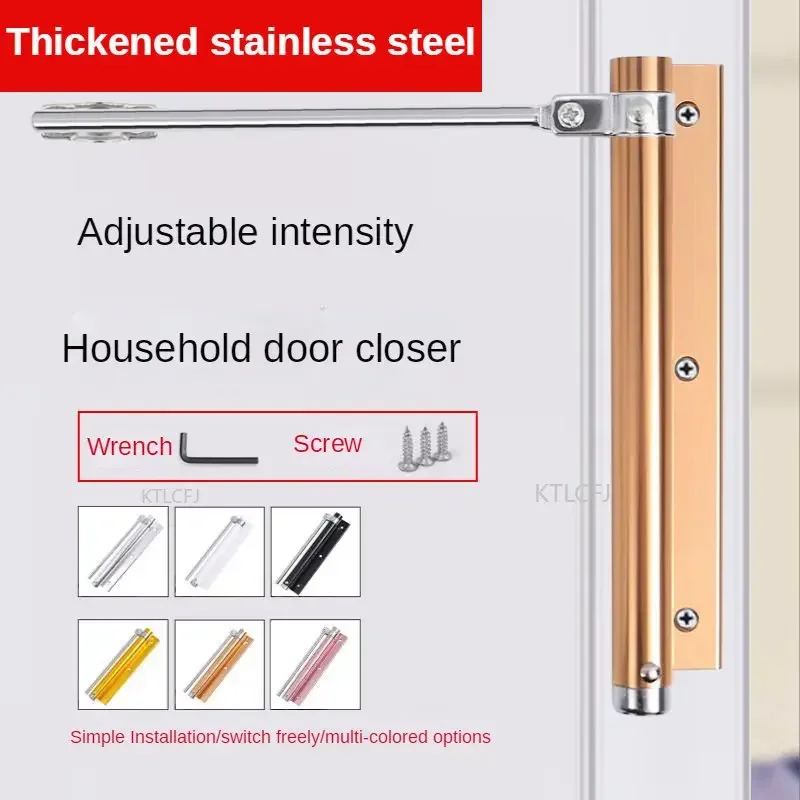 Simple Door Closer Aluminum Plastic Door Small Closer Engineering Dormitory Springback Automatic er Spring