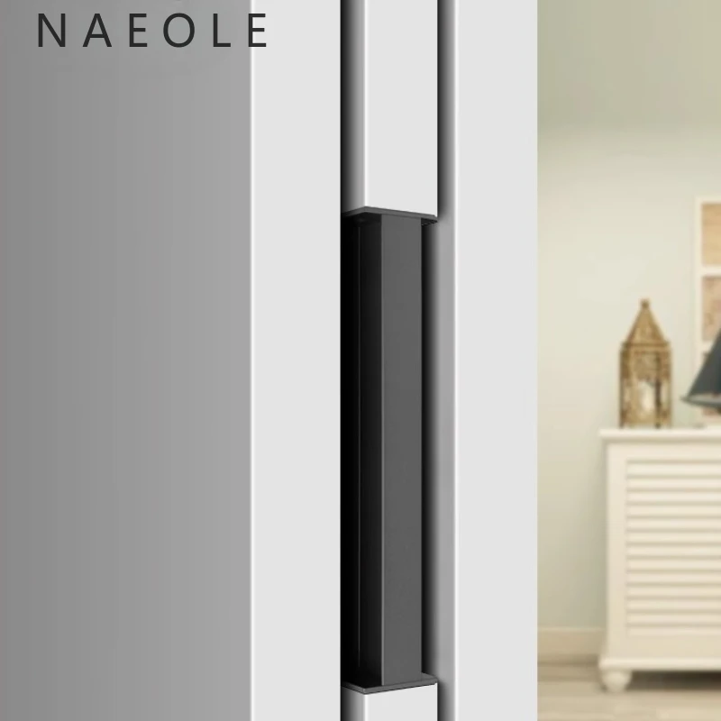 ประตูบานเลื่อนสําหรับงานหนักขยายจับแขวนประตูบานเลื่อนหัวเข็มขัดมือไม้ประตูอินไลน์กระเป๋าจับ 1