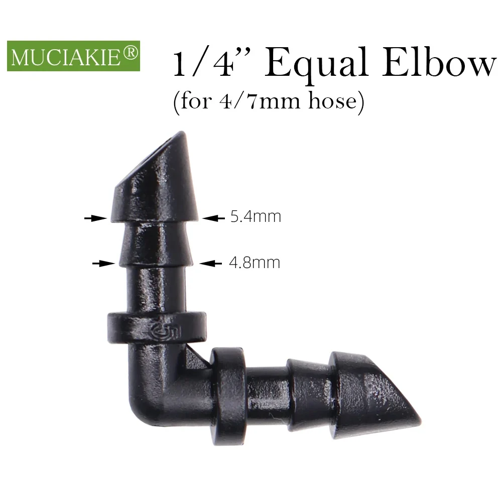 

50 шт., адаптер для шланга с резьбой 1/4 дюйма, 4/7 мм