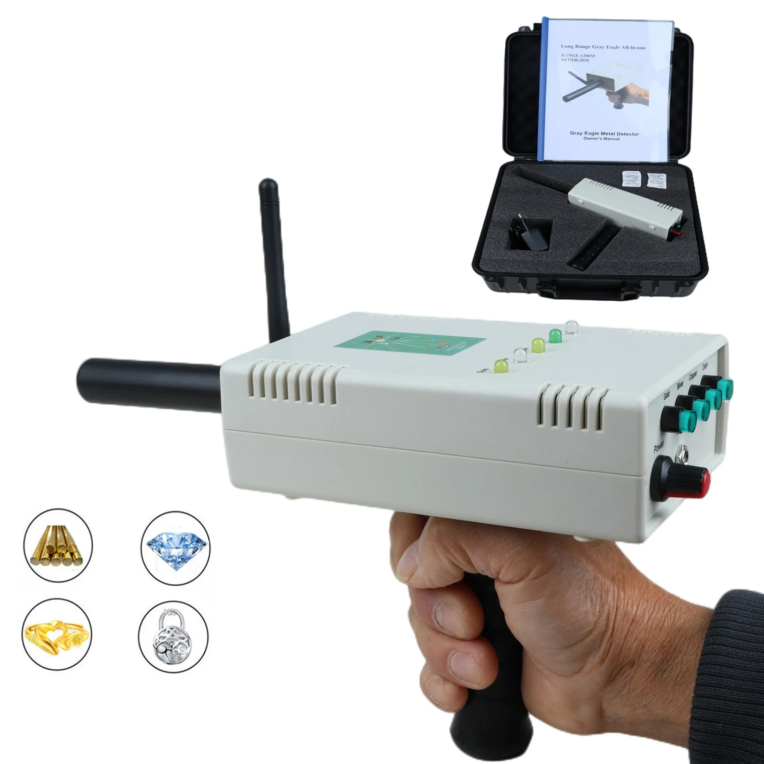 Powerful Metal Detector Long Range Gold Silver Copper Diamond Search