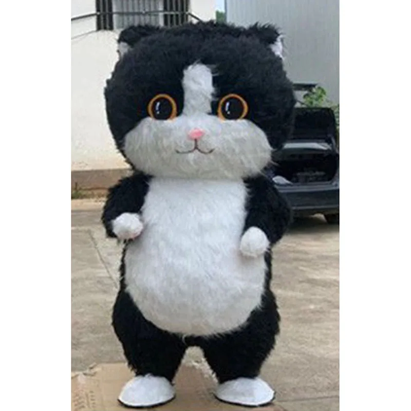 Inflatable Black Cat Costume Full Body Furry Blow Up Suit