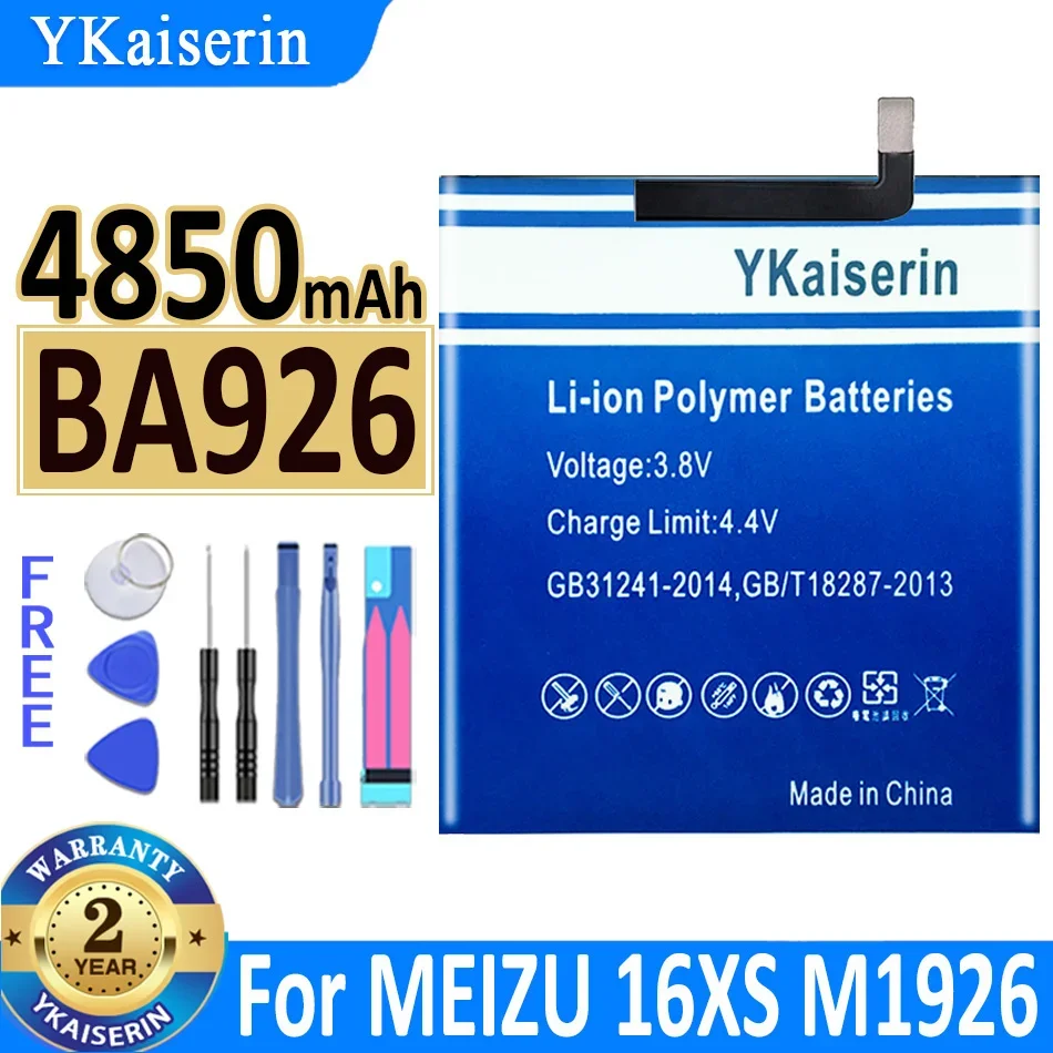 

BA926 YKaiserin For Meizu 4850mAh Bateria For Meizu 16XS M1926 M926H M926Q M926 Mobile Phone Batteries Battery