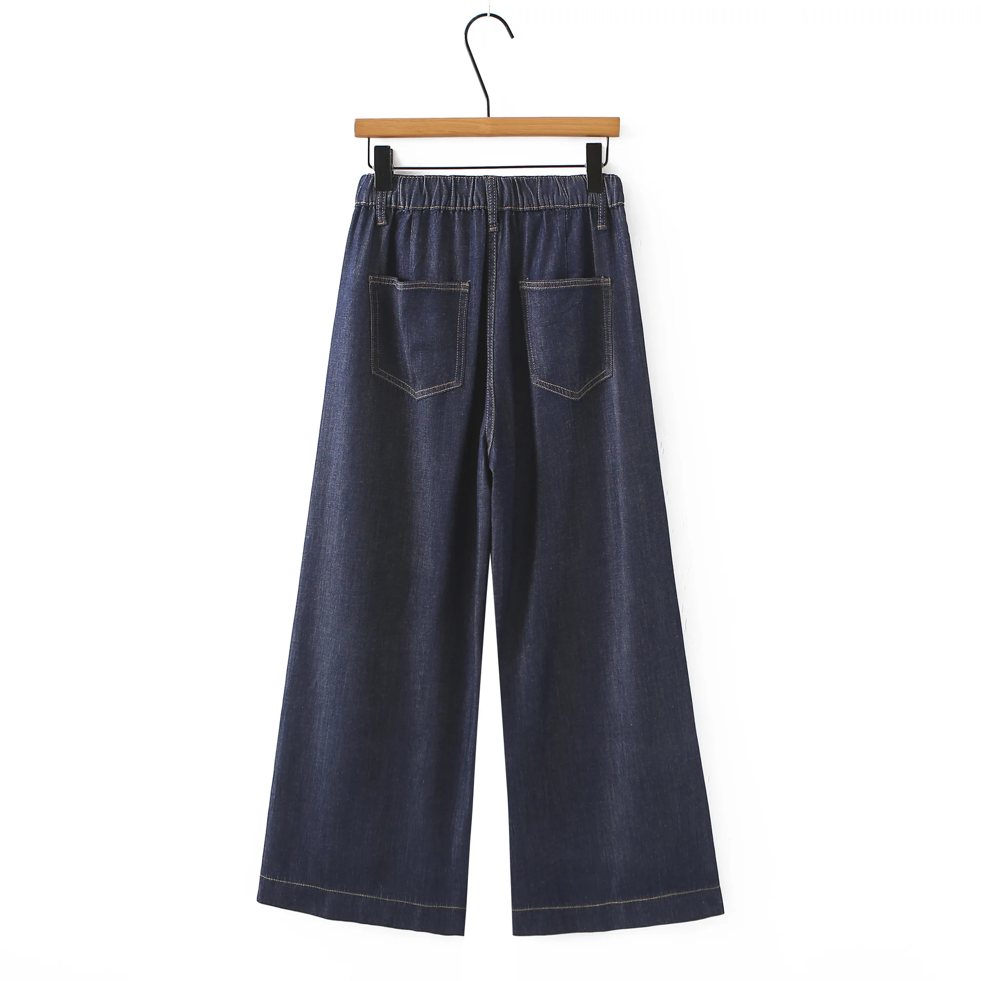 New Summer Lyocell Wide Leg Jeans 100KG Premium Plus Size Women Design Thin Denim Long Pants 5335