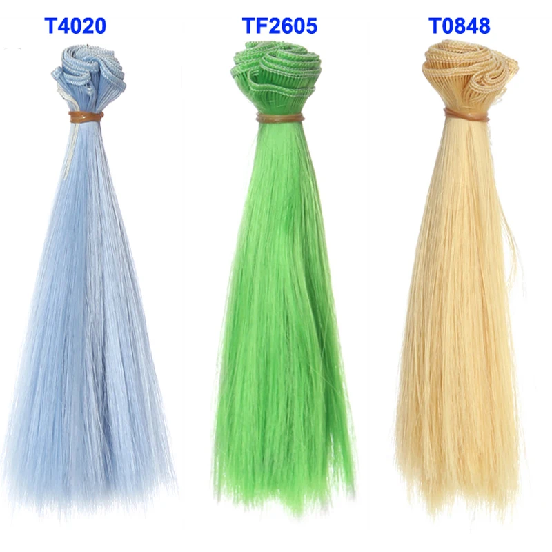 Bjd Hair 15cm*100CM Blue Green Purple Color Short Straight For 1/3 1/4 BJD Diy Doll Straight Wigs