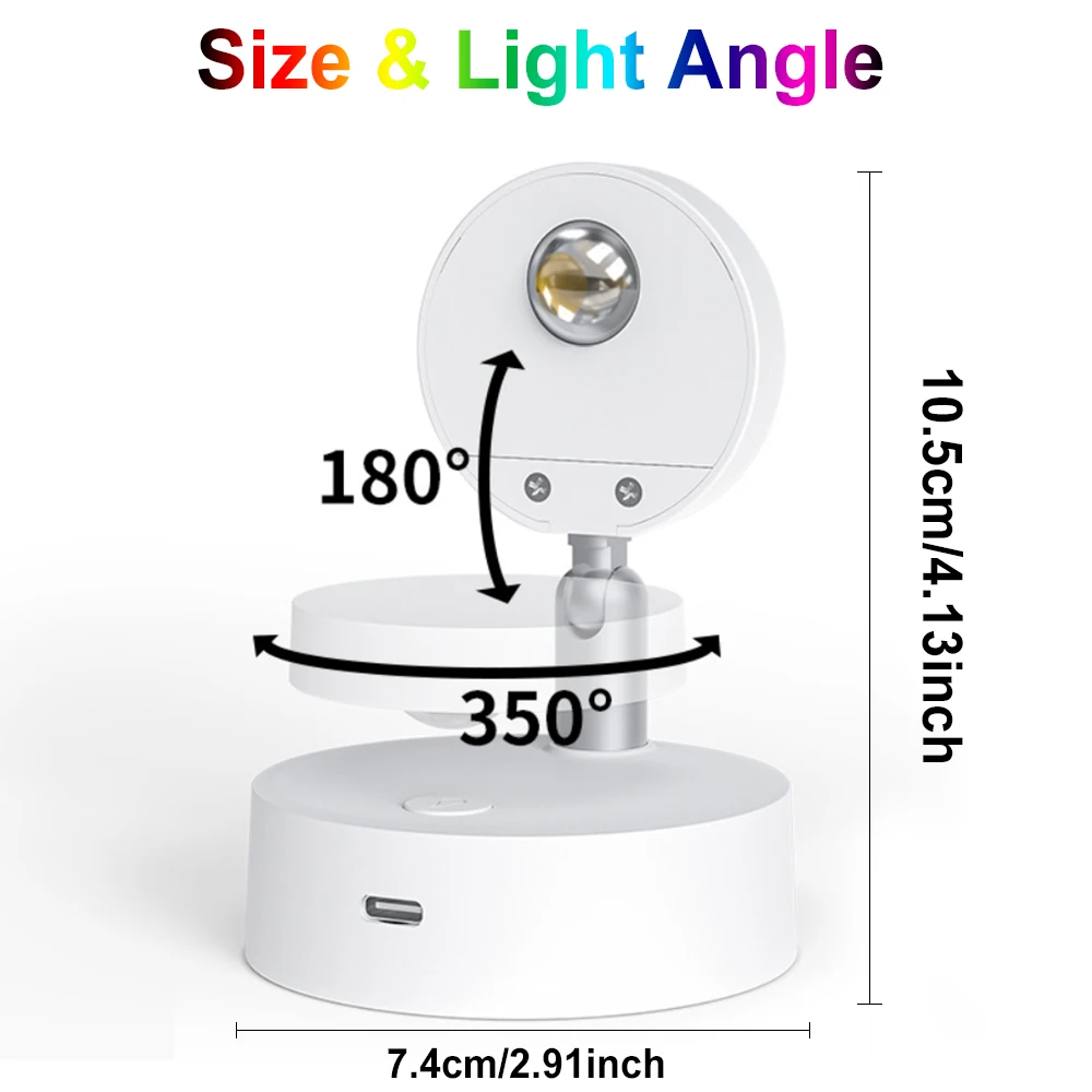Wireless RGB Remote Spotlight Rechargeable Accent Lights LED Puck Lights Dimmable Timer Wall Lamp Uplight Angle Artwork Lighting 2