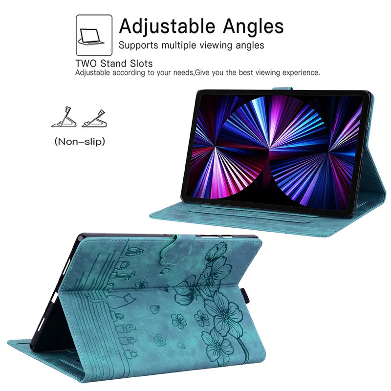 Sakula Flower Cats PU Leather Tablet Cover, Enhanced Protection for 8.7-12.1 inch Tablets
