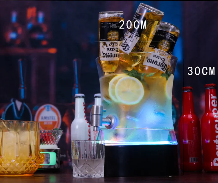 4L Bar Beer Tower Dispenser Party Wine Beer Water juice Beverage Tabletop Home Bar Liquid Drinking Ice Core Container Pourer