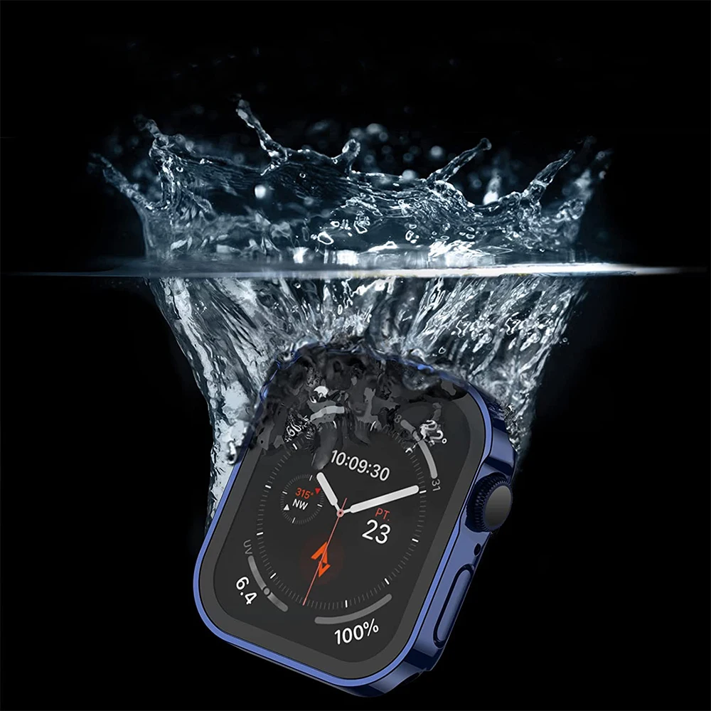 Apple Watch Screen Protector Case Waterproof Case Glass + Cover Bumper Shell For Apple Watch 7 8 9 45mm 41mm 44mm 40mm iWatch 4 5 SE 6 Accessories