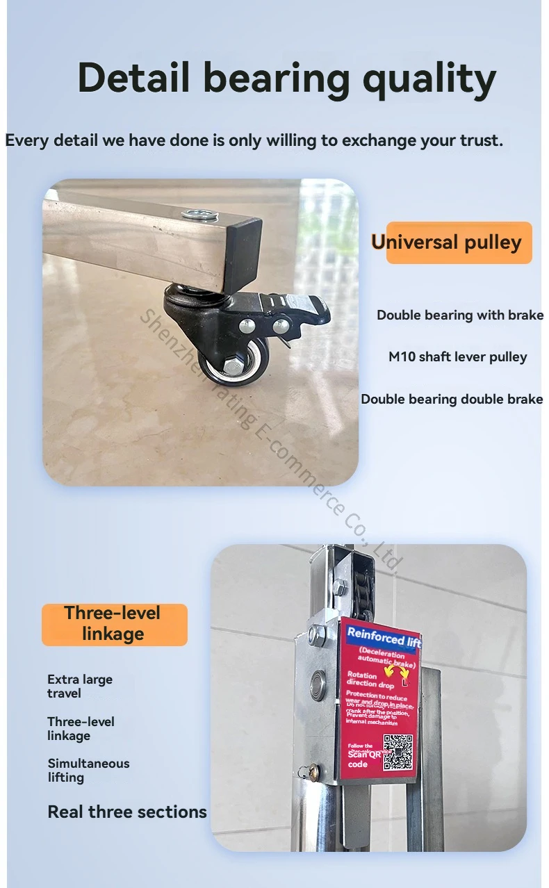 New Hand-cranked 3.8m Lamp Installation Lifting Bracket Light Repair Installatio