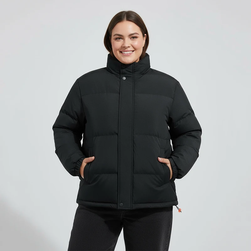 النساء السترات الشتوية حجم كبير فضفاضة تناسب الأسو...