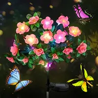Waterproof LED Azalea Flower Solar Lights Outdoor Landscape Light for Lawn Patio Garden Path Decorative Lighting Best Gift 2