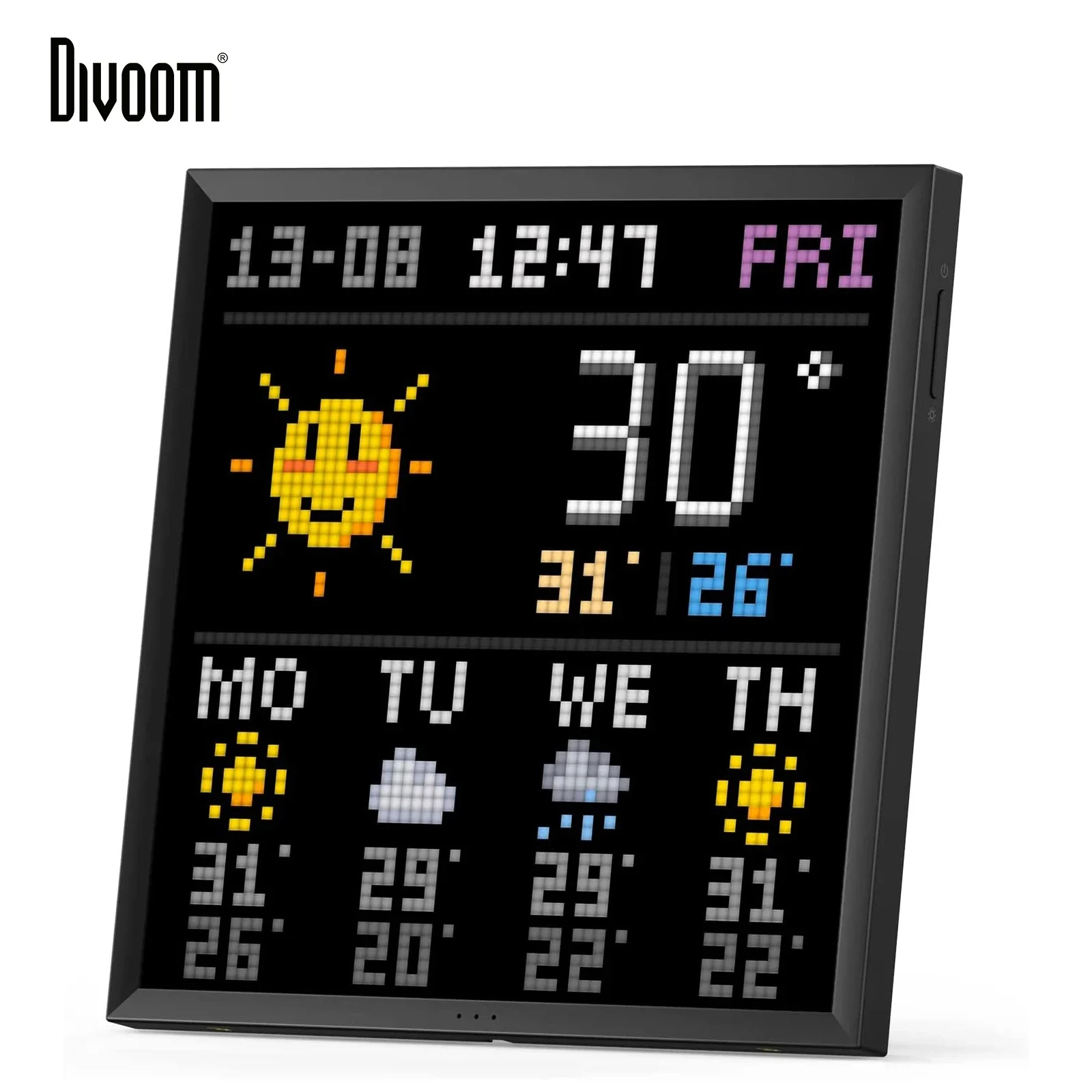 Divoom-Pixoo 64 Digital Photo Frame, Pixel Art LED Light, Imagem, Placa Display Eletrônico, Luz Neon, Decoração Home, 64x64