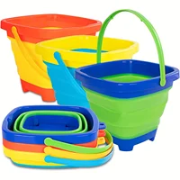 Children Beach Toys Summer Outdoor Baby Beach Digging Sand Toy Foldable Sand Bucket With shovel Play Sand Water Game Toy for Kid 1