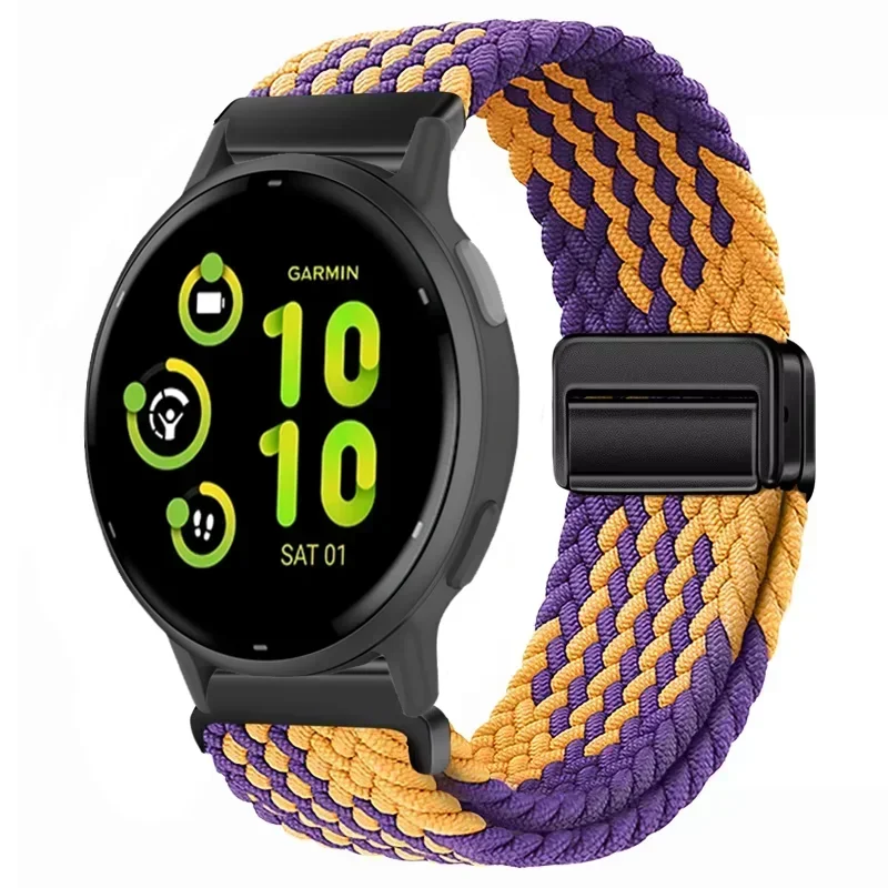 Nylon Braided Strap with Magnetic Closure - Comfortable & Breathable Band, 20/22mm