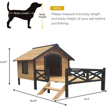 Wooden Large Dog House 43.3 6
