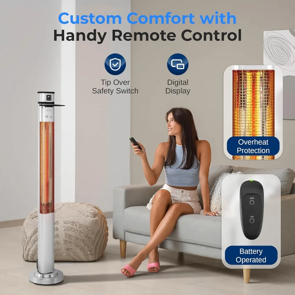 Infrared Patio Heater Electric Patio Heater with Remote Control 1500 W Indoor/Outdoor Heaters for Patio Restaurant, Backyard 5