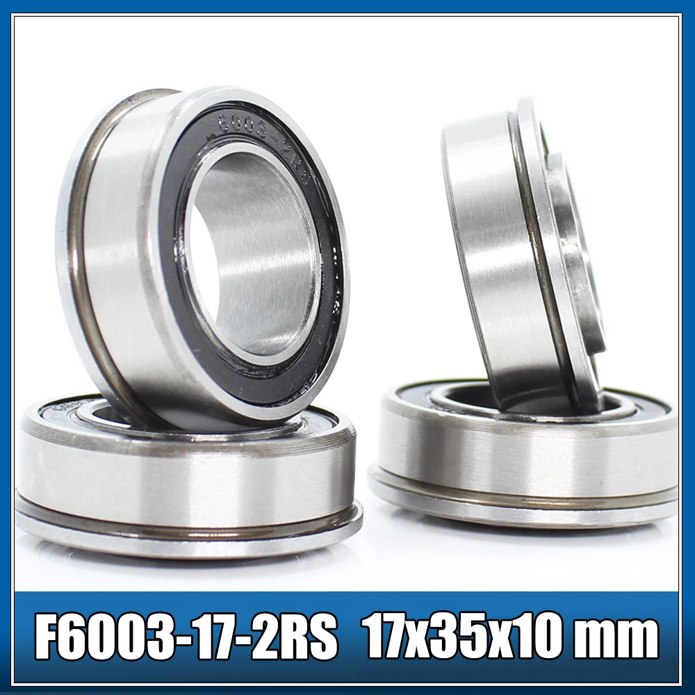 4Pcs F6003 F6003RS Bearing F6003-17-2RS 17x35x10 mm Flange Ball Bearings F6003-RS Garden Cart Wheel Bearing flange type bearing f6200 f6201 f6202 f6203 f6204 f6205 f6206zz 2rs