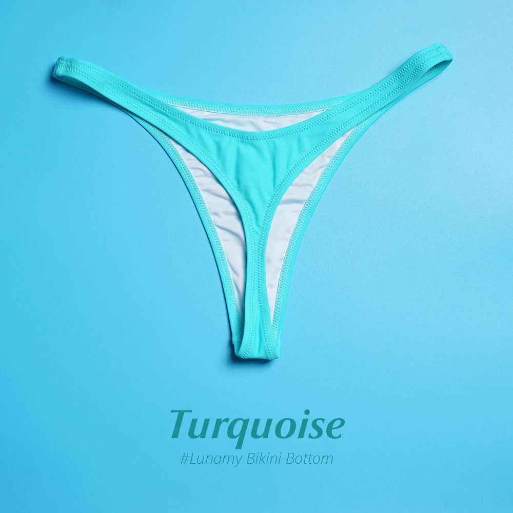 Lunamy Hot Sale Swimsuit Thong Swimwear Women Bikini Bottoms And Top Sexy Bikini Set Beachwear T-back Female Swimming Panties