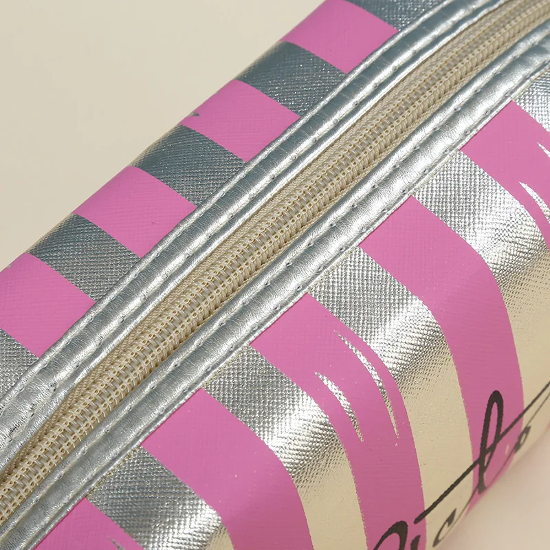 Striped Waterproof Cosmetic Bag Main View