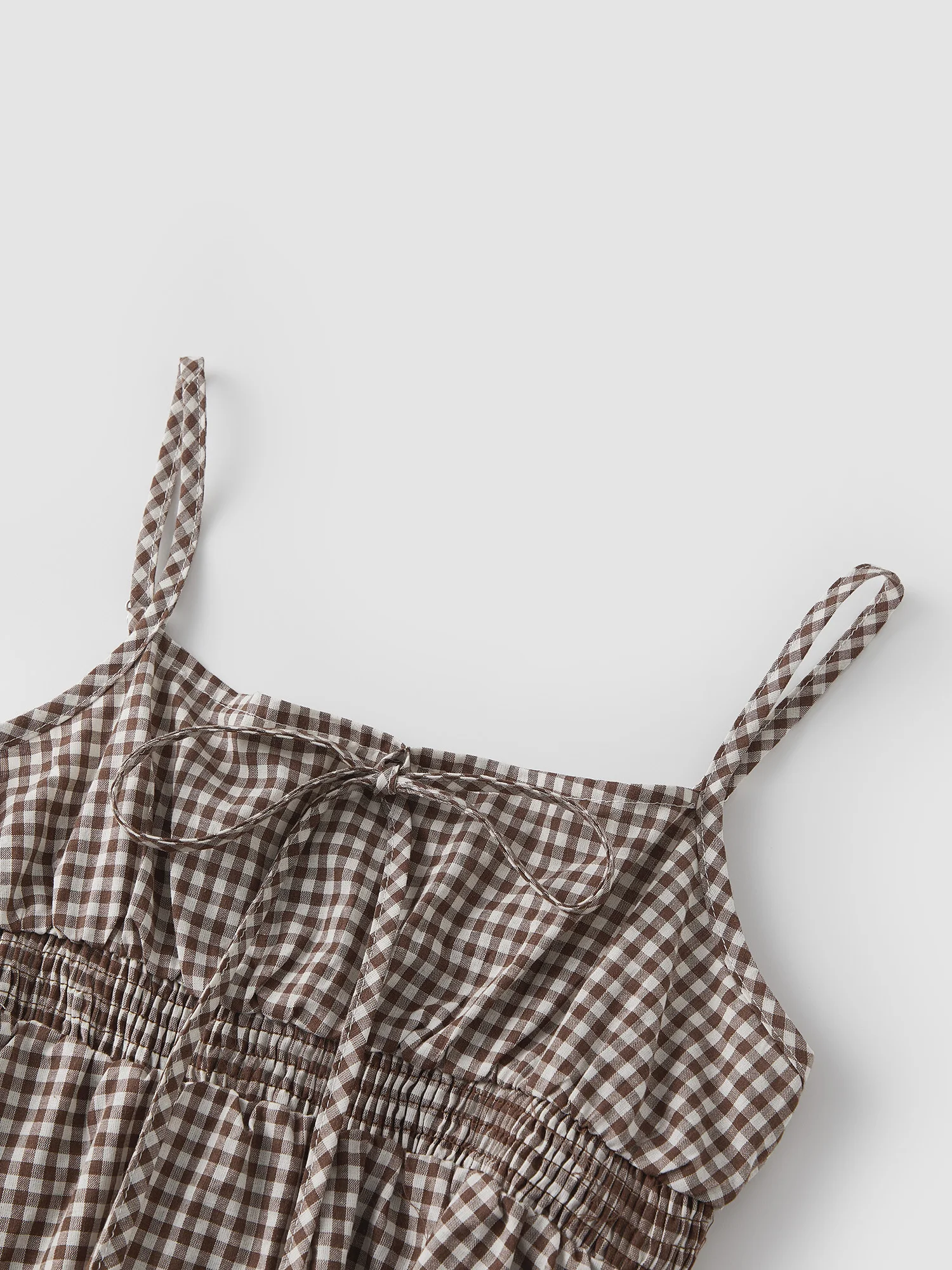 Ruffle Hem Sleeveless Camisole Tank Tops for Women Spaghetti Strap Plaid Peplum Blouse Summer Gingham Shirt