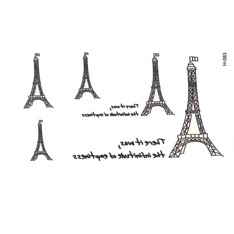 Eiffelturm Wasserfeste Temporäre Tattoos Tatuajes Temporales Henna Tattoo Sleeves Gold Tattoo Tatoo Fake Flash Tattoos – Detail 1