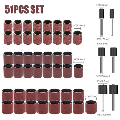 CMCP Sanding Drum Set Grit #80 #100 #120 Dremel With Sanding Mandrels Sanding Bands For Dremel Rotary Tools Abrasive Tools - Image 32