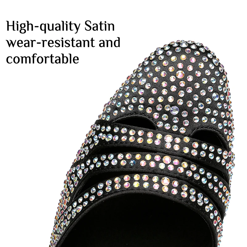 DKZSYIM Women Tango Dance Shoes Closed Toe Dance Shoes High Heel Salsa Ballroom Indoor Modern Latin For Ladies Girls