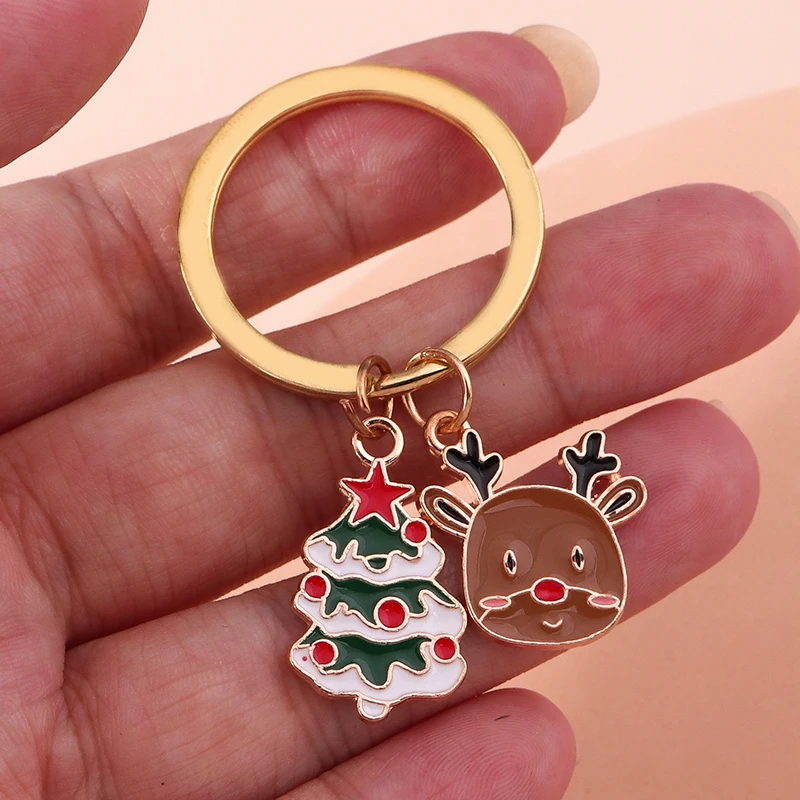 Leslie niedlichen Weihnachten Schlüssel bund Cartoon Schneemann Santa Hirsch Weihnachts baum Schlüssel bund für Frauen Weihnachts feier Neujahr Schmuck Geschenke – Detail 22