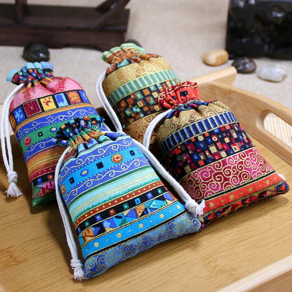 

1pcs Colorful Drawstring Linen Bags Jewelry Packaging Bags Candy Wedding Birthday Bags Gifts Vintage Sweets Storage Pouches