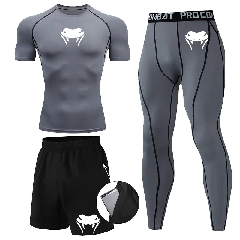 New MMA T-shirts+Pants Set Jiu jitsu Rashguard Men Bjj Muay Thai Jerseys Long Sleeve Boxeo Clothing Gym rshirt Tops Pants Shorts 4