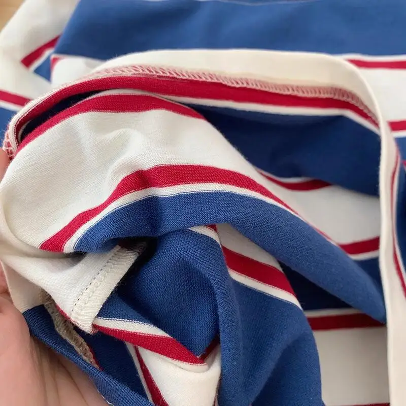5569 Children Long-sleeved T-shirts 2025 Spring Autumn Striped Boy's Sweatershirt Handsome Bottoming Shirts Tops 4