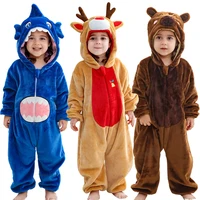 Baby Rompers Winter Carnival Costume Hooded Jumpsuits Baby Clothes 1-4 Years Kids Jumper Overall Capybara Deer Lion Roupa Bebe