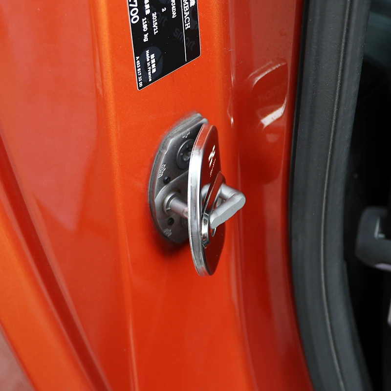 4Pcs 자동차 도어 잠금 커버 Dacia Duster Logan Sandero Stepway Dokker Lodgy MCV 2019 용 스테인레스 스틸 보호 액세서리