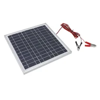 Panneau solaire Portable 50W, cadre en aluminium, panneau solaire en silicium monocristallin avec câble de 9,8 pieds, Clips de batterie rouge et noir DC 18V 3