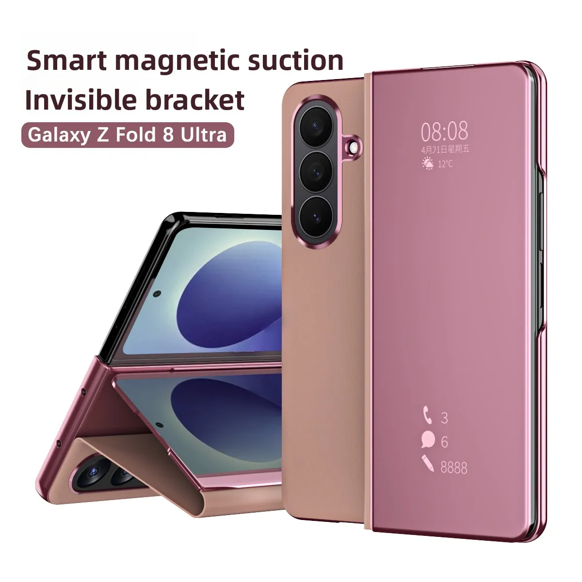 Luxury Leather Anti-Drop Phone Case with Hidden Kickstand and Anti-Fingerprint Coating