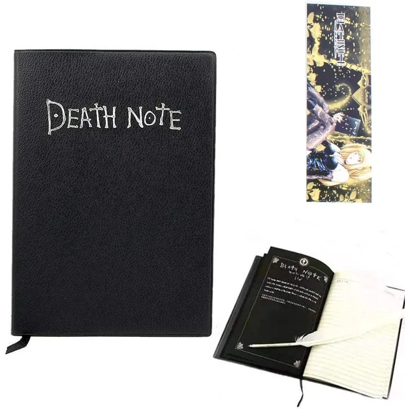 Mystical Anime-Inspired Notebook with Feather Pen