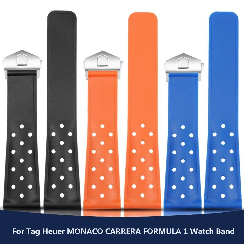 Cinturino In Silicone In Gomma Morbida Da 22Mm Per Cinturino Tag Heuer Monaco Carrera Formula 1 Cinturino Per Orologio Cinturino Impermeabile Fibbia P