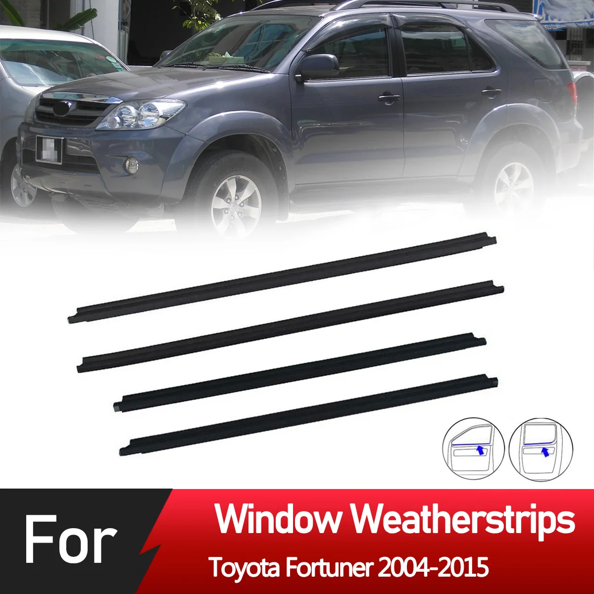 Kit Faixas Vedação Janela Toyota Tundra 2000-2006 - 4 Peças Original