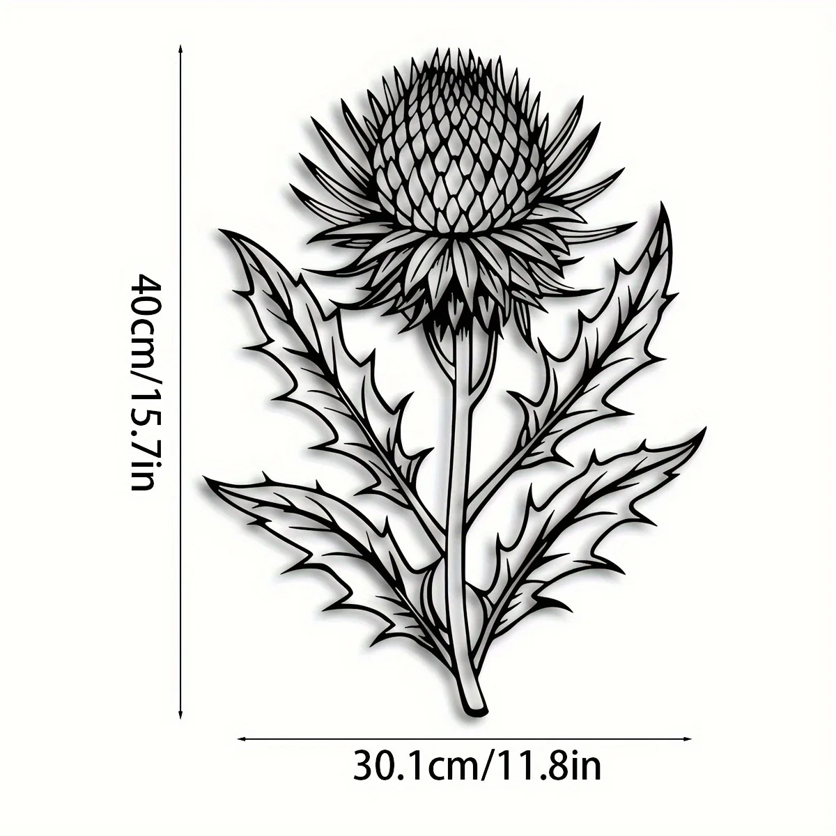 Elegant Iron Wall Art with Scottish Thistle Design - Floral Metal Wall Decor for Living Room Bedroom, Nature Inspired Botanical