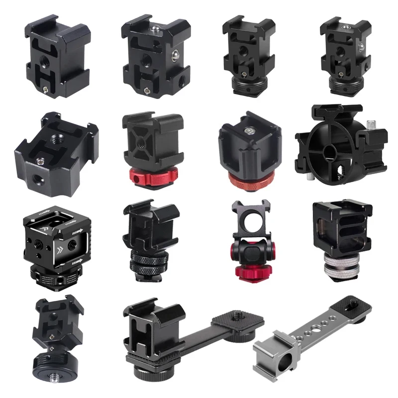 Supporto Per Microfono Triplo Freddo Per Montaggio Su Scarpa Supporto Per Prolunga Per Luce Video Adattatore Per Hotshoe Per Accessori Gimbal Mobili D