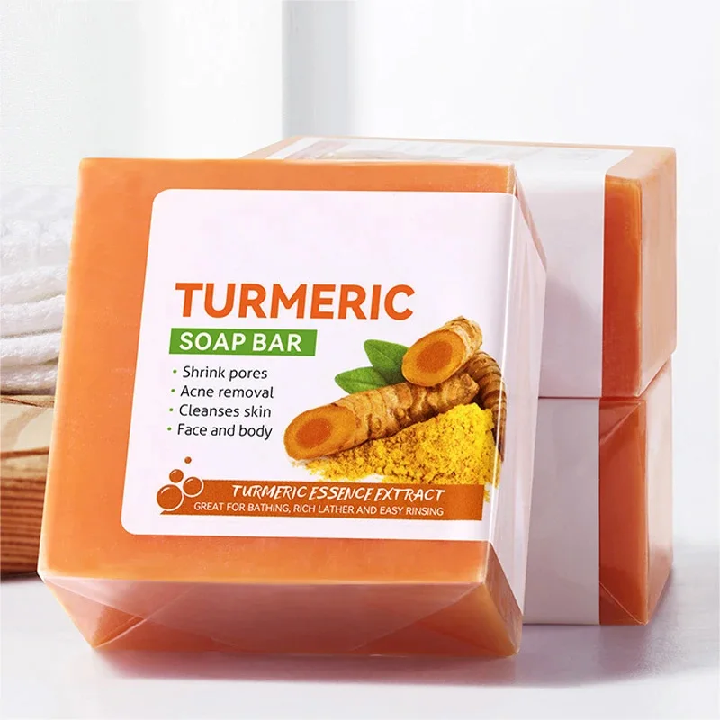 Hand Made Turmeric Soap Smooth Skin Deep Cleansing Handmade Soap Cleaning Lightening Dark Underarm Leg Body Brighten Face