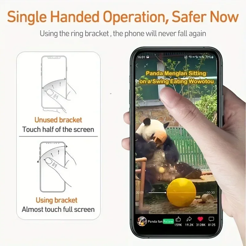 Transparent Cute Animal Round Phone Stand Foldable 360 Rotating Mobile Phone Ring Holder Smart Phone Accessories